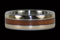 Tiger Koa Titanium Ring - Hawaii Titanium Rings
 - 1