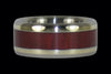 Purpleheart Wood Titanium Ring Set with Green Gold - Hawaii Titanium Rings
 - 3