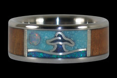 Whales Tail Titanium Ring Band - Hawaii Titanium Rings
