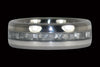 White Carbon Fiber and Sterling Silver Titanium Ring - Hawaii Titanium Rings
 - 1