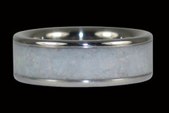 White Opal Titanium Ring - Hawaii Titanium Rings
 - 1