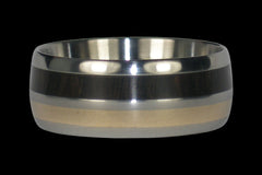 Titanium Ring with Gold and Black Wood Inlay - Hawaii Titanium Rings
