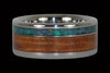 Australian Opal and Koa Titanium Ring Set - Hawaii Titanium Rings
 - 9