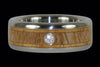 Diamond Hawaiian Wood Titanium Ring - Hawaii Titanium Rings
 - 4
