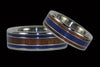 Lapis and Koa Wood Titanium Ring Set - Hawaii Titanium Rings
 - 1