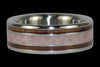 Pink and Blue Titanium Ring Set with Koa Wood Inlay - Hawaii Titanium Rings
 - 3
