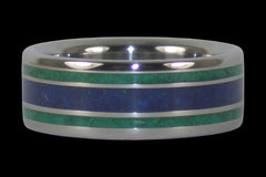 Malachite and Lapis Titanium Rings - Hawaii Titanium Rings
