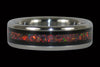 Titanium Ring with Red Lab Opal and Black Wood Inlay - Hawaii Titanium Rings
 - 2