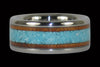 Koa and Turquoise Titanium Ring Band - Hawaii Titanium Rings
