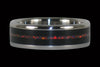 Black Wood and Red Synthetic Opal Titanium Rings - Hawaii Titanium Rings
 - 2