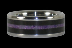 Black Wood and Purple Sugilite Titanium Ring - Hawaii Titanium Rings
 - 1