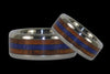 Blue Lapis and Koa Wood Titanium Wedding Rings - Hawaii Titanium Rings
 - 1