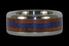 Blue Lapis and Koa Wood Titanium Wedding Rings - Hawaii Titanium Rings
 - 3
