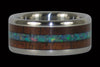 Australian Opal and Hawaiian Koa Titanium Ring Set - Hawaii Titanium Rings
 - 6