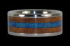 Titanium Ring with Synthetic Opal and Koa Wood - Hawaii Titanium Rings
