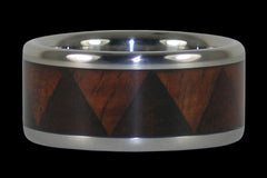 Tribal Titanium Ring with Exotic Wood Inlay - Hawaii Titanium Rings
 - 1