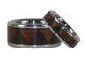 Tribal Pattern Titanium Hawaiian Wood Ring Set - Hawaii Titanium Rings
 - 4