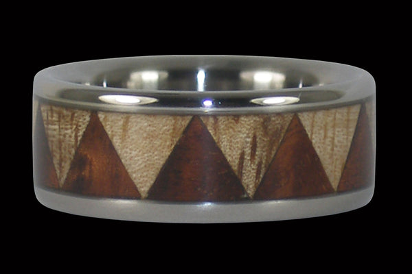 Titanium Ring Band with Exotic Wood Inlay