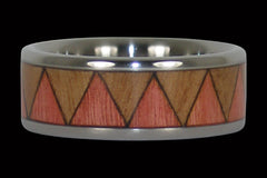 Pink Ivory Tribal Titanium Ring - Hawaii Titanium Rings
