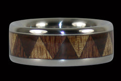 Triple Wood Titanium Tribal Ring - Hawaii Titanium Rings
 - 1