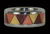 Tribal Drum Titanium Wood Rings - Hawaii Titanium Rings
 - 2