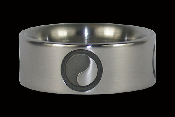 Yin and Yang Titanium Ring