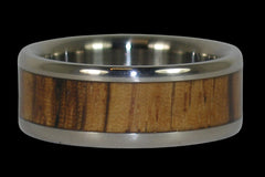 Zebra Wood Titanium Ring Band - Hawaii Titanium Rings
 - 1