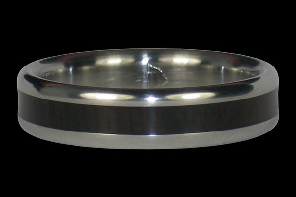 Thin Blackwood Titanium Ring