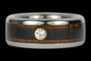 Diamond Titanium Ring with Wood Inlays - Hawaii Titanium Rings
 - 1