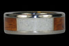 White Coral Titanium Ring with Curly Koa Wood - Hawaii Titanium Rings
