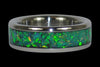 Black Kiwi Green Opal Titanium Ring - Hawaii Titanium Rings
 - 1