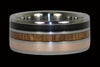 Black Wood and Koa Wood Titanium Ring with Rose Gold - Hawaii Titanium Rings
 - 1