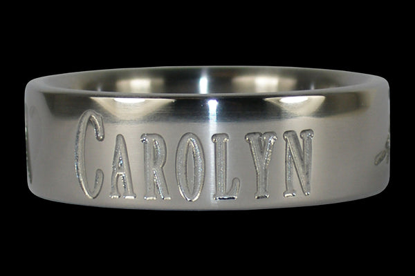 Titanium Ring Engraved with Name