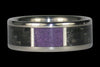 Gray Carbon Fiber Titanium Ring with Purple Sugilite - Hawaii Titanium Rings
