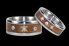 Diamond Gold Turtle Titanium Ring Set - Hawaii Titanium Rings
 - 5