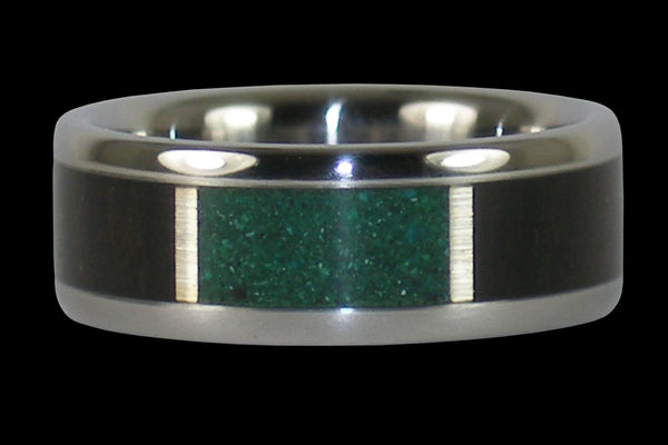 Blackwood Titanium Ring with Blue Chrysocolla