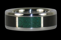 Blackwood Titanium Ring with Blue Chrysocolla - Hawaii Titanium Rings
