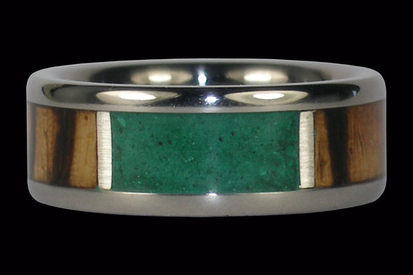Malachite and Ebony Titanium Ring