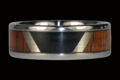 Koa and Blackwood Titanium Ring for Men and Women - Hawaii Titanium Rings
 - 1