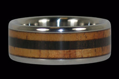 Blackwood and Fire Koa Titanium Ring Band - Hawaii Titanium Rings
 - 1