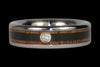 Blackwood and Koa Diamond Titanium Ring - Hawaii Titanium Rings
