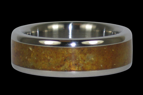 Gold Amber Titanium Ring