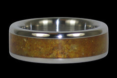 Gold Amber Titanium Ring - Hawaii Titanium Rings
 - 1
