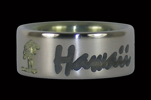 Hawaii Palm Tree Titanium Ring