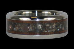 Black Pearl Dark Koa Wood Titanium Ring - Hawaii Titanium Rings
 - 1