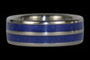 Blue Lapis Titanium Ring Band - Hawaii Titanium Rings
 - 1
