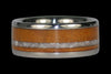 White Pearl and Koa Wood Titanium Ring - Hawaii Titanium Rings
