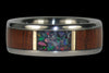 Dark Wood and Opal Titanuim Ring - Hawaii Titanium Rings
 - 1