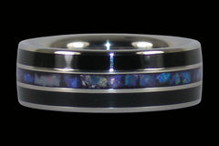 Black Opal Black Jet Titanium Ring - Hawaii Titanium Rings
