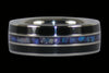 Black Opal and Black Jet Titanium Ring with Blue Opal Inlay | Hawaii Titanium Rings®
